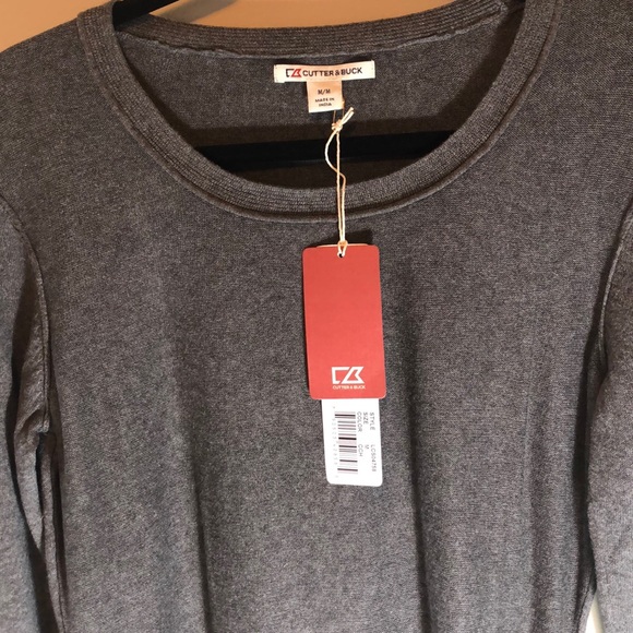 NWT Cutter & Buck Charcoal Scoop Neck Sweater - Picture 3 of 7